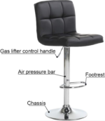 Adjustable Leather Bar Stool - Image 2
