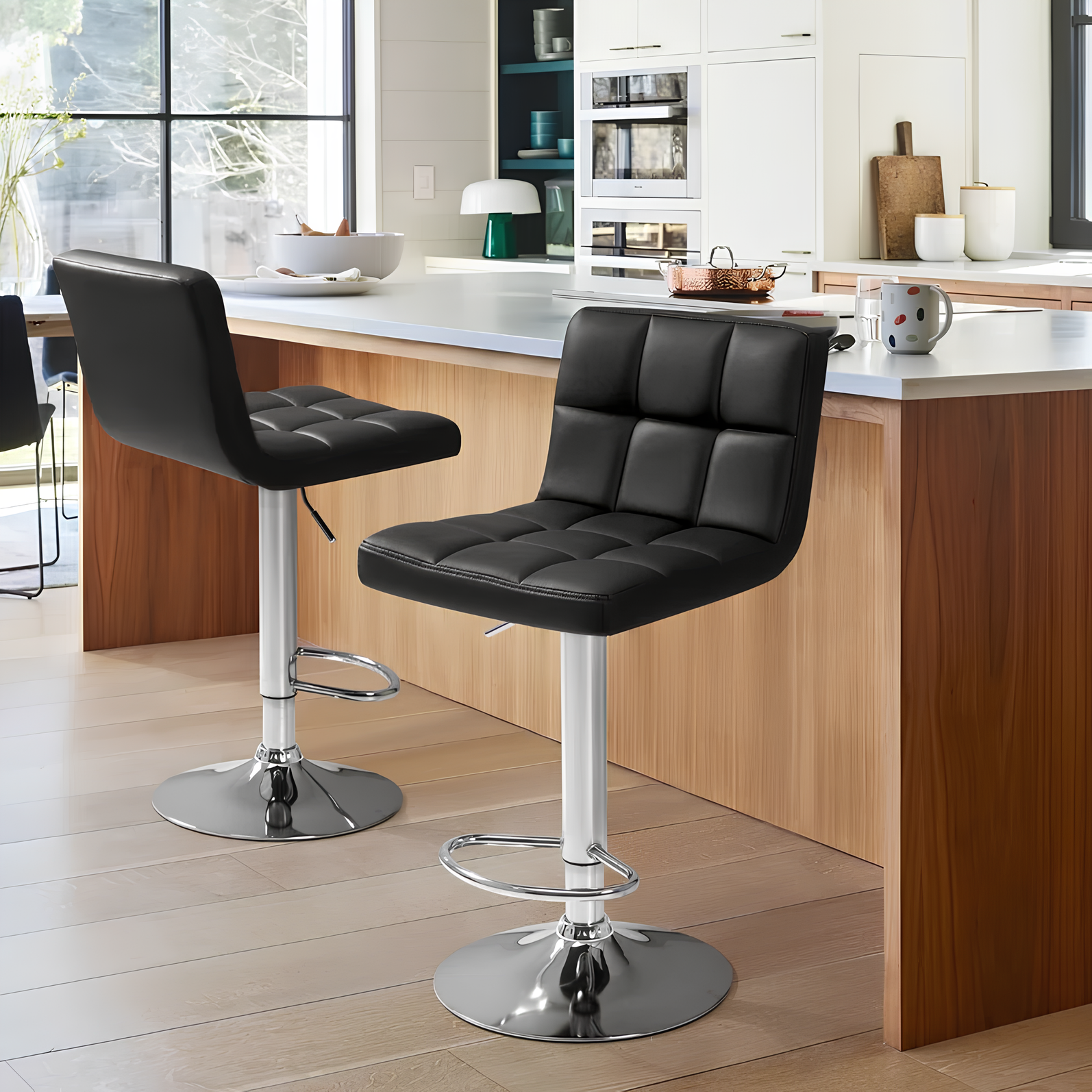 2-13.webp Adjustable Leather Bar Stool - Image 1