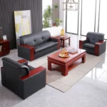 Leather 5-Seater Office Sofa